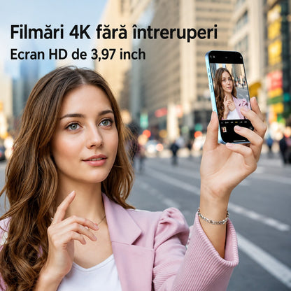 Filmări 4K fără întreruperi și ecran HD de 3,97 inch