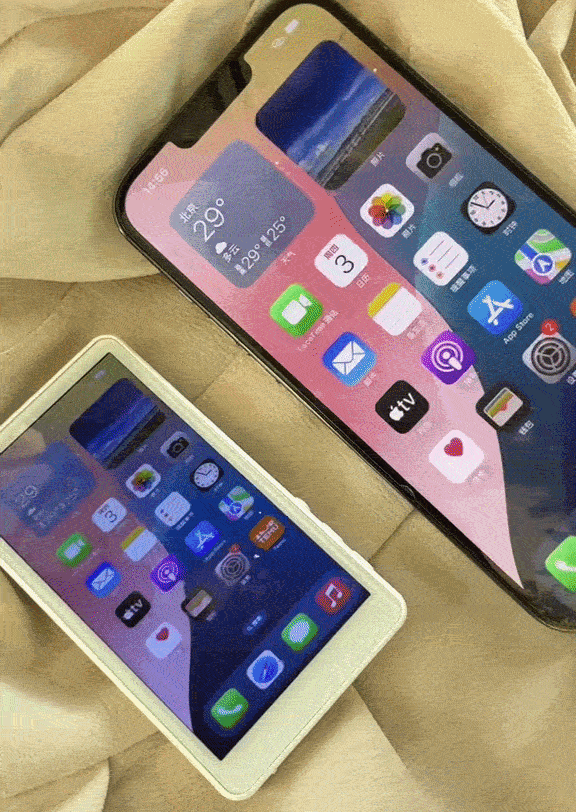Imaginea camerei telefonului afișată în timp real pe monitorul SelfiePro